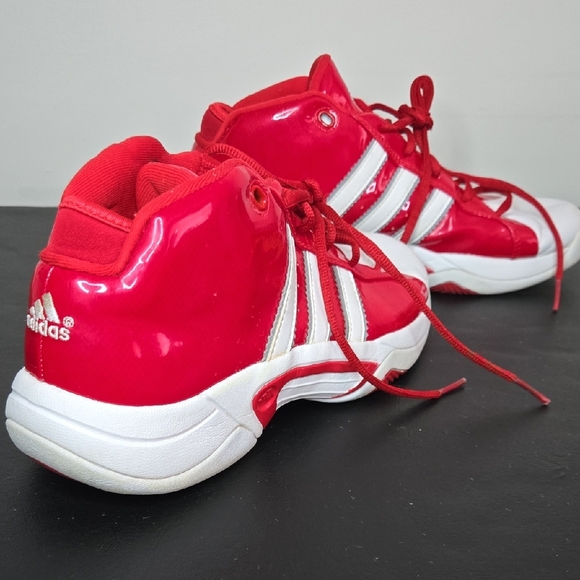 Adidas Bright Red and White Sneakers - Picture 8 of 11